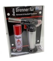 NOLA 861 Piezo Flambierer SILVER with 100 ml gas / blister
