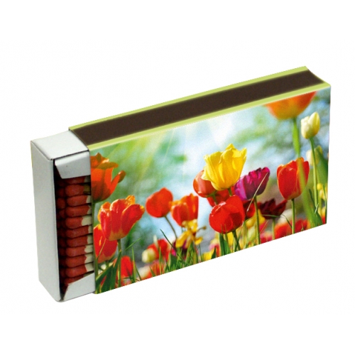 Longsticks CAMINO flowers Size: 110x65x20mm, approx. 50 matches/box
