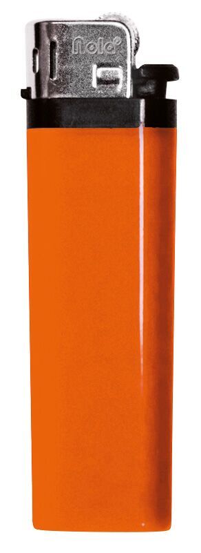 FLINT lighter orange disposable NOLA 7 body shiny orange, cap chrome, pusher black