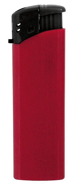 Nola 9 Elektronik Feuerzeug rot nachfüllbar Tank glänzend rot, Kappe schwarz, Drücker schwarz